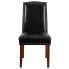 Фото #3 товара Hercules Hampton Hill Series Black Leather Parsons Chair With Silver Accent Nail Trim