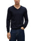 ფოტო #1 პროდუქტის Boss Men's V-Neck Slim-Fit Sweater