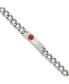 ფოტო #1 პროდუქტის Stainless Steel Red Enamel Medical ID 9.5" Curb Chain Bracelet