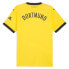 Puma Bvb Crew Neck Short Sleeve Home Authentic Soccer Jersey Mens Black, Yellow