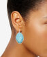 Фото #2 товара Large Faceted Oval Stone Drop Earrings, Created for Macy's