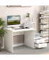 Фото #4 товара Computer Desk Laptop Table Writing Study Desk Home Office with Bookshelf & Drawers