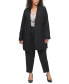 Фото #2 товара Plus Size Collarless Open-Front Topper Jacket