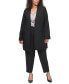 Plus Size Collarless Open-Front Topper Jacket