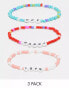 Pieces 3 pack friendship bracelets in multi - фото #1