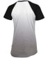 Фото #3 товара Women's Black, White San Francisco Giants Shortstop Ombre Raglan V-Neck T-shirt