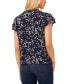 Women's Split-Neck Flutter-Sleeve Printed Blouse