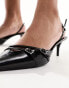 Mango double buckle slingback heel in black