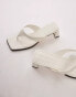 Topshop Indy toe post mid heeled sandals in off white croc Kroko-Effekt, gebrochenes Weiß, 41 - фото #3