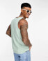 ASOS DESIGN relaxed vest with neck in light green texture