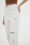 Фото #5 товара 90's Wide Leg Yüksek Bel Geniş Paça Uzun Yırtık Detaylı Beyaz Jean Pantolon C8610ax24hs