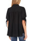 Women's High-Low Flowy Collared Button-Down Blouse