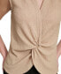 Фото #4 товара Women's Sleeveless Twist-Front Collared Shirt