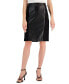 Фото #1 товара Women's Faux-Leather-Front Pull-On Skirt