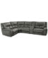 Фото #8 товара CLOSEOUT! Terrine 5-Pc. Fabric Sectional with 2 Power Motion Recliners and 1 USB Console, Created for Macy's