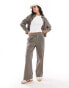 ASOS DESIGN check wide leg trouser co-ord in brown grau, 34 - фото #2