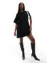 Фото #5 товара Fashionkilla bow detail mini t-shirt dress in black