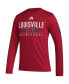 ფოტო #3 პროდუქტის Men's Red Louisville Cardinals Practice Basketball Pregame AEROREADY Long Sleeve T-shirt