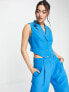 Something New x Emilia Silberg tailored cropped waistcoat co-ord in bright blue