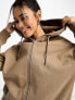 Фото #3 товара ASOS DESIGN oversized zip through hoodie in neutral