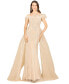 Women's Off Shoulder Gown with Feathers