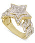ფოტო #1 პროდუქტის Men's Diamond Star Chain Link-Style Ring (3/4 ct. t.w.) in 10k Gold