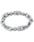 Фото #1 товара Rhodium-Plated Brass Pavé Astor Link Chain Bracelet