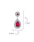 ფოტო #4 პროდუქტის Fashion Red AAA CZ Halo Teardrop Drop Earrings For Women For Prom Simulated Ruby Cubic Zirconia Rhodium Plated Brass