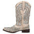Фото #3 товара Roper Mercedes Glitter TooledInlay Square Toe Cowboy Womens White Casual Boots