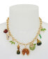 Фото #3 товара Faux Stone Autumn Charm Bib Necklace