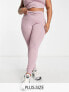 South Beach Plus ruched waistband leggings in violet
