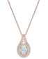 ფოტო #1 პროდუქტის Lab-Grown Opal (1 ct. t.w.) and White Sapphire (3/4 ct. t.w.) Pendant Necklace in 14k Rose Gold-Plated Sterling Silver