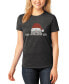 ფოტო #1 პროდუქტის Women's Christmas Peeking Dog Premium Blend Word Art Short Sleeve T-shirt