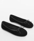 ფოტო #1 პროდუქტის Women's Velvet Bow Ballerina Shoes