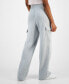 ფოტო #2 პროდუქტის Juniors' Wide-Leg Cargo Sweatpants