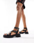 Фото #1 товара Stradivarius chunky track sole sandal in black