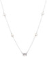 ფოტო #1 პროდუქტის Freshwater Pearl (4 - 4-1/2mm) & Cubic Zirconia Collar Necklace in Sterling Silver, 15" + 3" extender