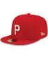 ფოტო #2 პროდუქტის Men's Red Pittsburgh Pirates Logo White 59FIFTY Fitted Hat