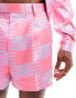 Фото #5 товара ASOS DESIGN smart co-ord wide short in pink check print