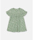 Girl Muslin Dress With Frill Green Jasmine Flower Print - Child