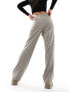 Vero Moda straight tailored trousers in brown check