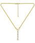 Фото #3 товара Macy's cubic Zirconia Multi-Cut Linear Lariat Necklace, 16" + 2" extender