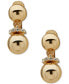 ფოტო #1 პროდუქტის Gold-Tone Pavé Rondelle Clip-On Drop Earrings