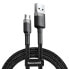 Фото #1 товара Wytrzymały elastyczny kabel przewód USB microUSB QC3.0 2.4A 1M czarno-szary