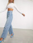 ASOS DESIGN high rise 'relaxed' dad jeans in midwash