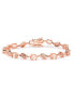 Rose Gold Plated Oval Simulated Morganite Bracelet