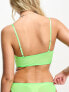 Фото #3 товара ASOS DESIGN Emi fishnet lace longline soft bra in bright green