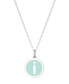 Фото #25 товара Auburn Jewelry mini Initial Pendant Necklace in Sterling Silver and Mint Enamel, 16" + 2" Extender