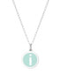 Фото #45 товара Auburn Jewelry mini Initial Pendant Necklace in Sterling Silver and Mint Enamel, 16" + 2" Extender