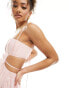 Фото #3 товара ASOS DESIGN corset detail cut out strappy midi skater dress in baby pink